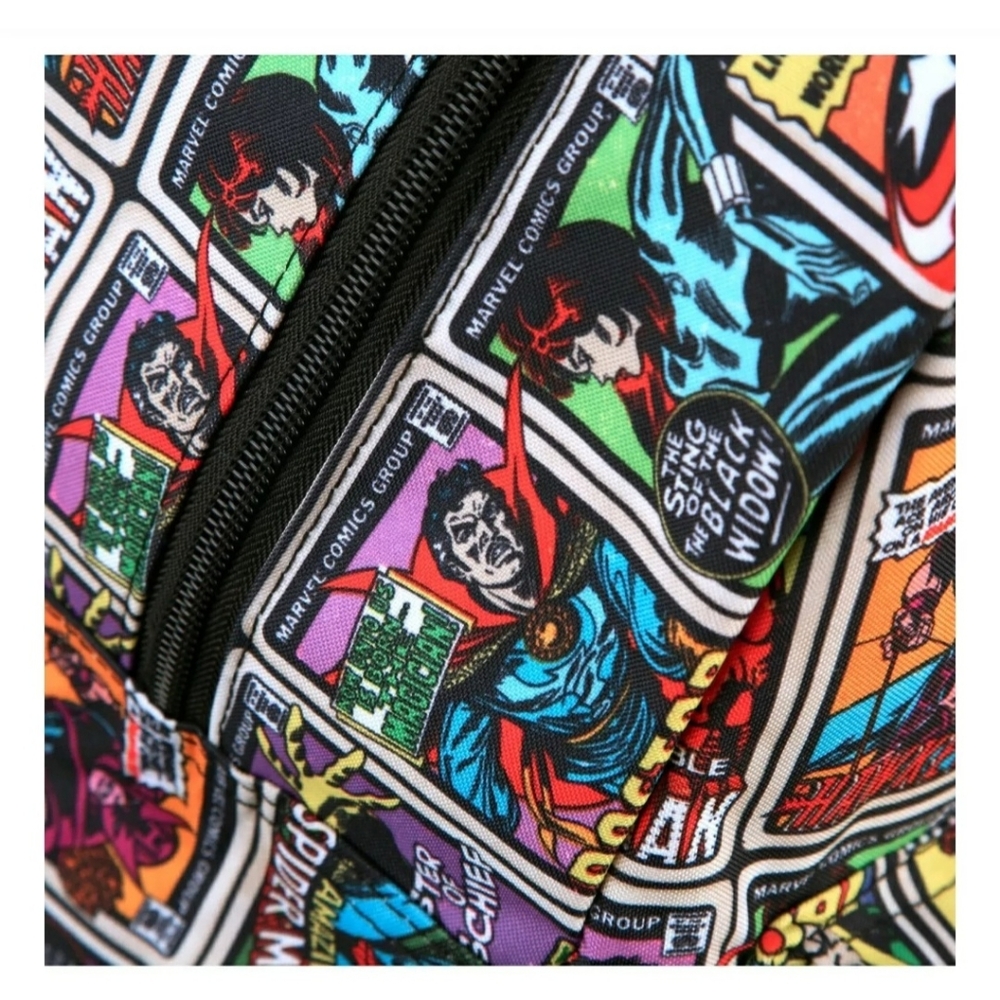 Marvel Comics Backpack 18”Classic AVENGERS Comic Book Nylon School Bag Funko NWT - Picture 5 of 5